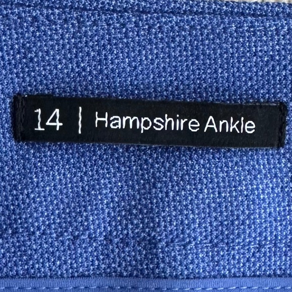 Talbots Hampshire Straight Leg Ankle Pants Blue Classic Office Size 14 NWT - Picture 8 of 16